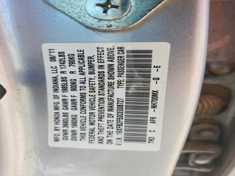 2012 HONDA CIVIC LX  