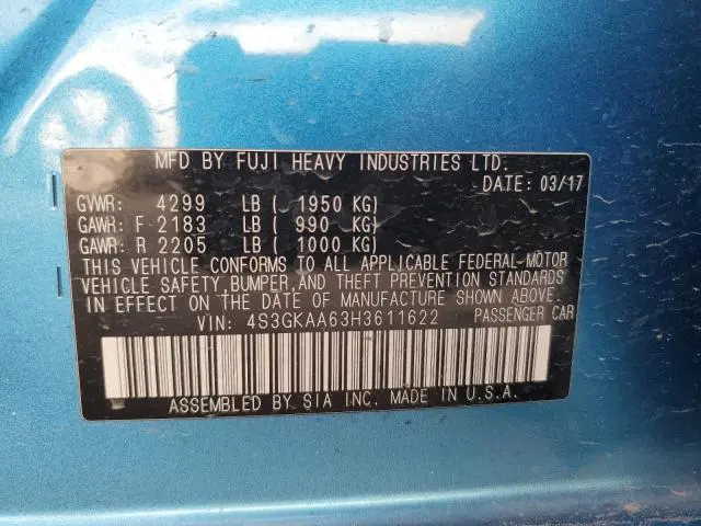 2017 SUBARU IMPREZA   