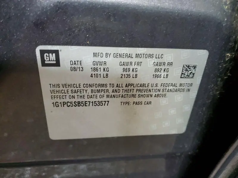 2014 CHEVROLET CRUZE LT  