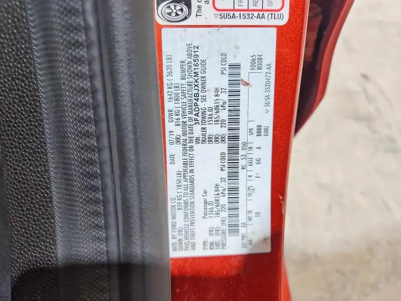 2019 FORD FIESTA SE  
