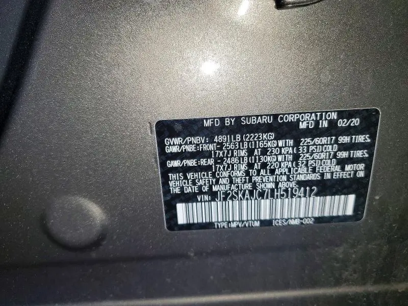 2020 SUBARU FORESTER PREMIUM  