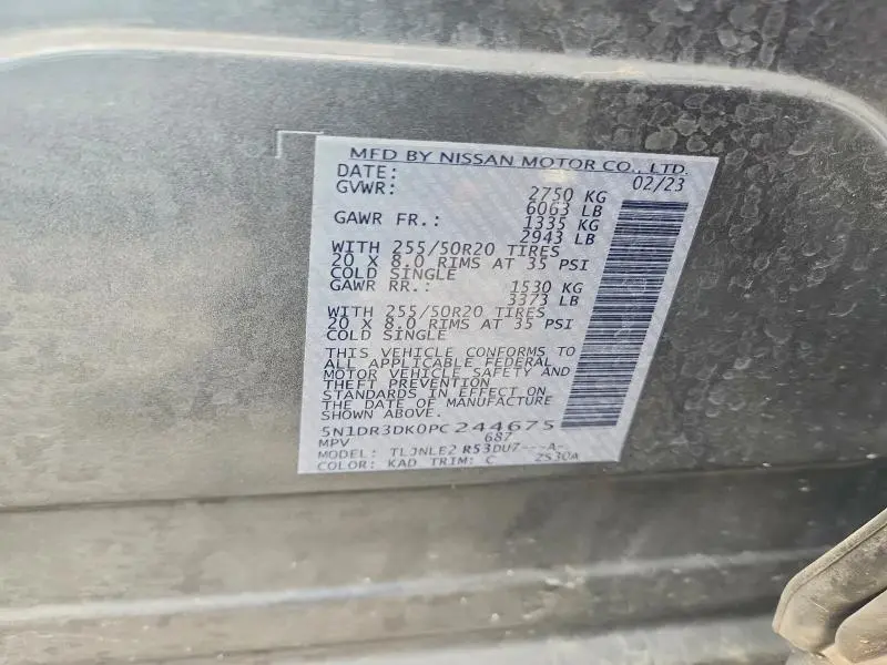 2023 NISSAN PATHFINDER PLATINUM  