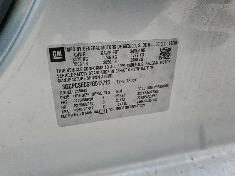 2015 CHEVROLET SILVERADO C1500 LTZ  