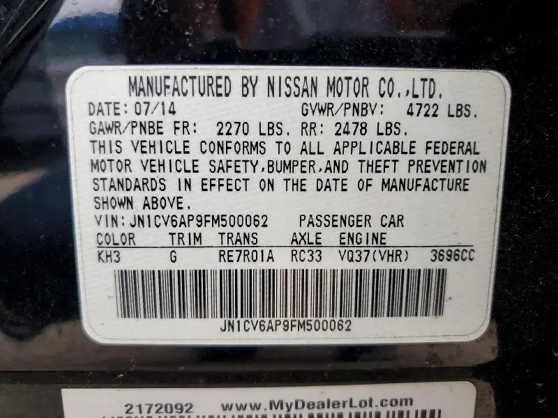 2015 INFINITI Q40 BASE  