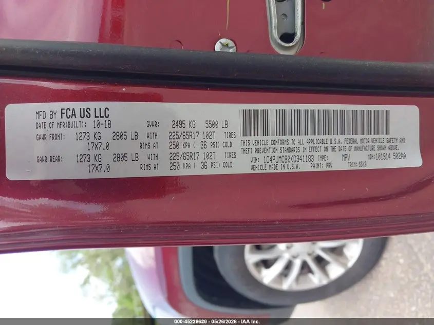 2019 JEEP CHEROKEE LATITUDE 4X4