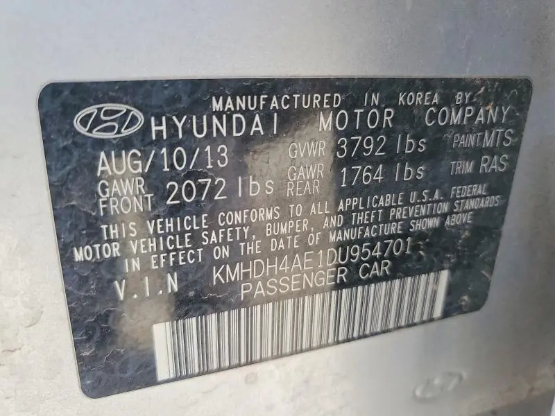 2013 HYUNDAI ELANTRA GLS  