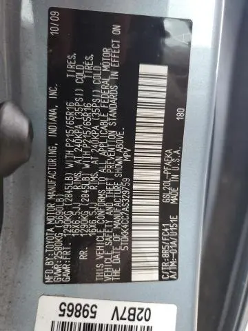2010 TOYOTA SIENNA CE  