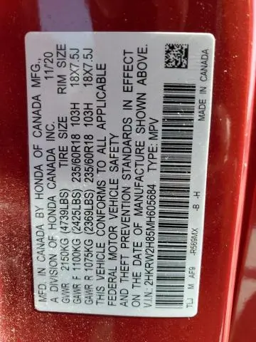 2021 HONDA CR-V EXL  