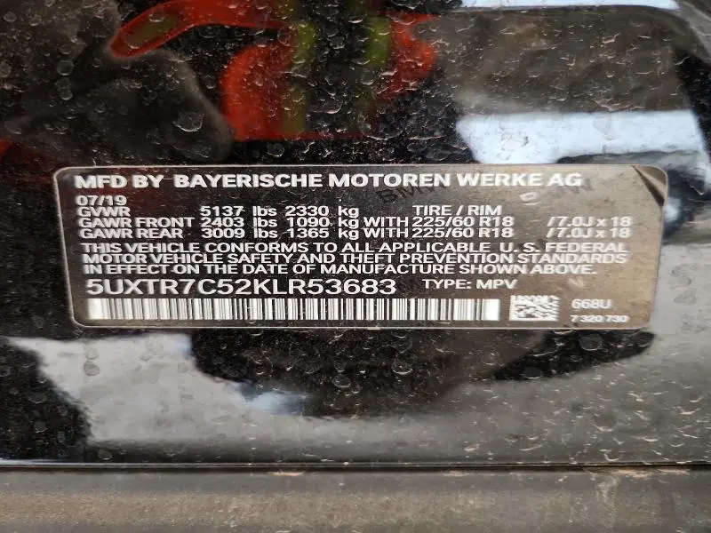 2019 BMW X3 SDRIVE30I  