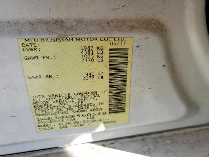 2013 NISSAN ALTIMA 3.5 S  