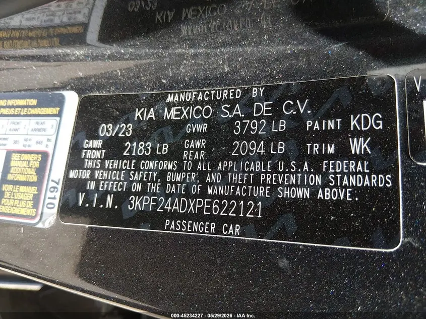 2023 KIA FORTE LXS
