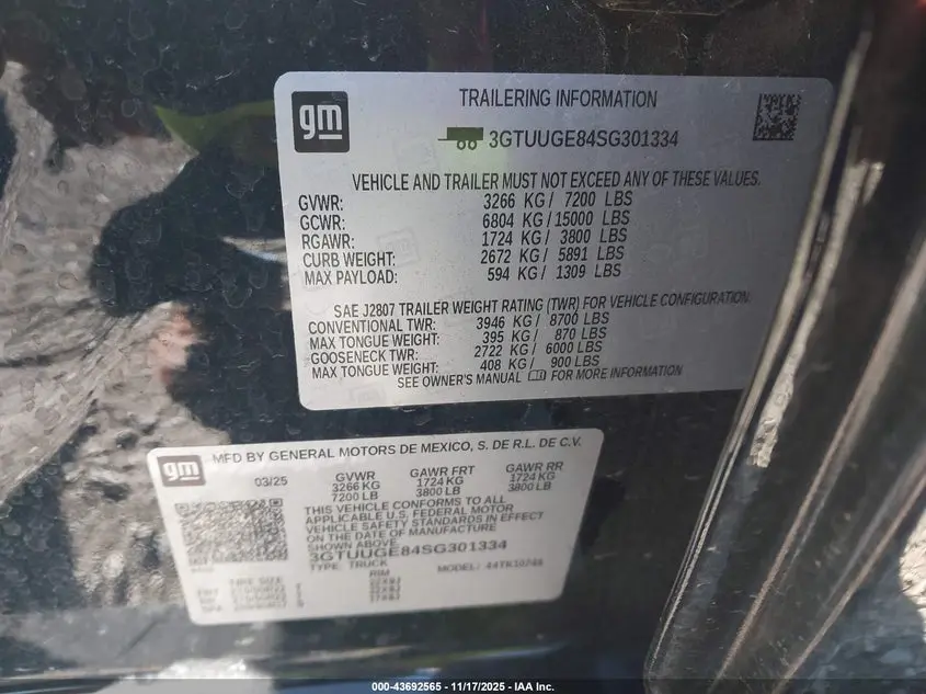 2025 GMC SIERRA 1500 4WD  STANDARD BOX DENALI