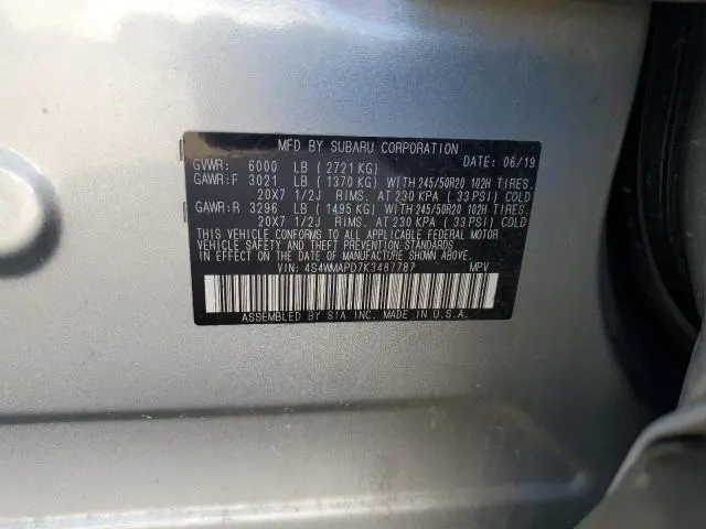 2019 SUBARU ASCENT LIMITED  