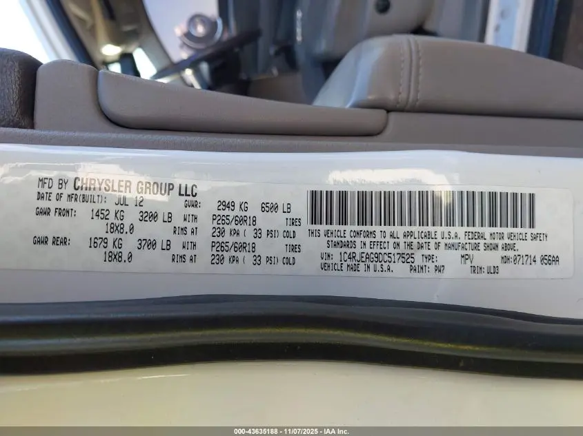 2013 JEEP GRAND CHEROKEE LAREDO