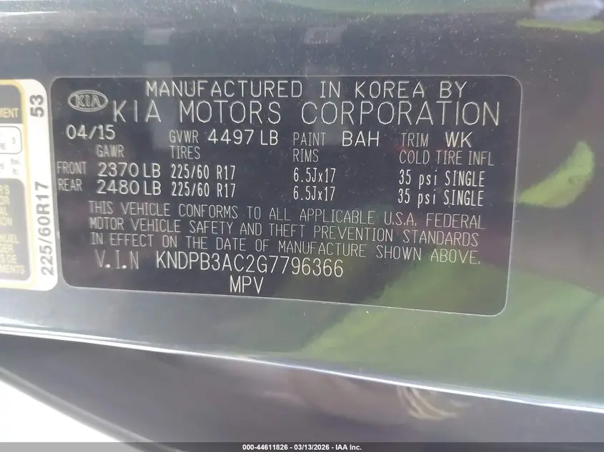 2016 KIA SPORTAGE LX