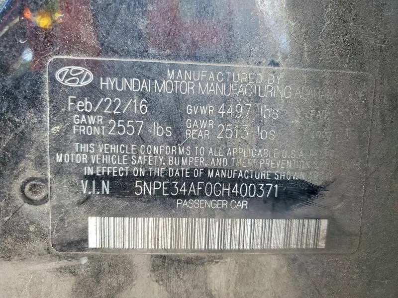 2016 HYUNDAI SONATA SPORT  