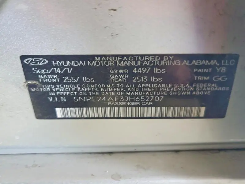 2018 HYUNDAI SONATA SE  