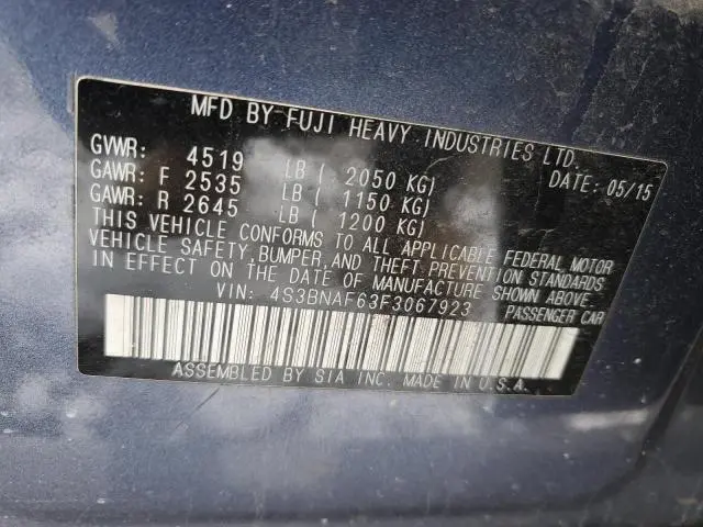 2015 SUBARU LEGACY 2.5I PREMIUM