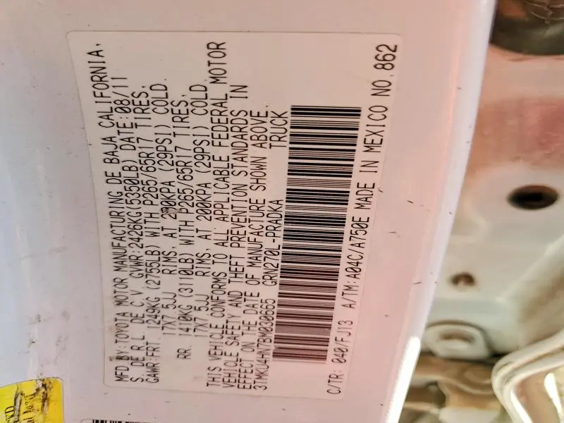 2011 TOYOTA TACOMA PRERUNNER V6  