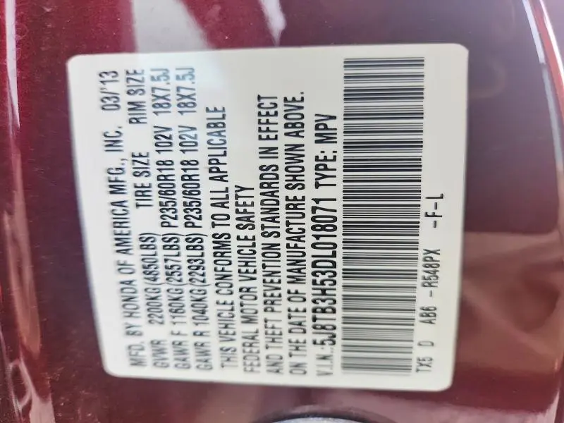2013 ACURA RDX TECHNOLOGY  