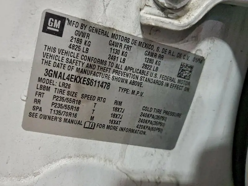 2014 CHEVROLET CAPTIVA LTZ  