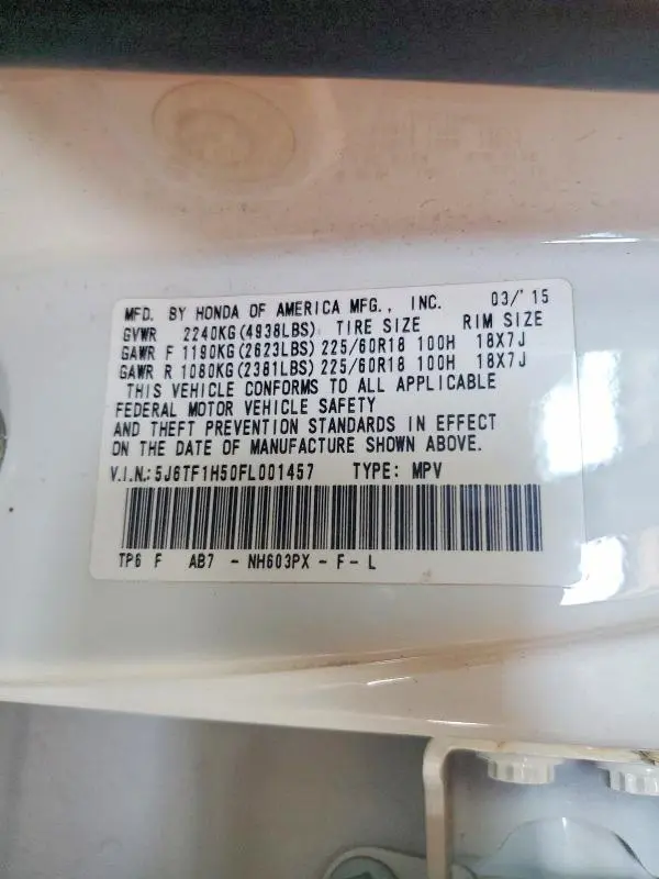 2015 HONDA CROSSTOUR EXL  