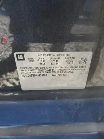 2017 CHEVROLET SONIC LT