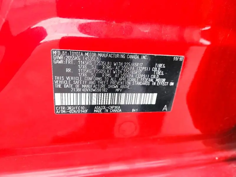 2011 TOYOTA RAV4 BASE  