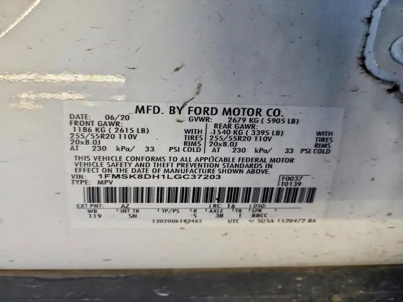 2020 FORD EXPLORER XLT  