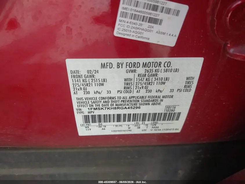 2024 FORD EXPLORER ST-LINE