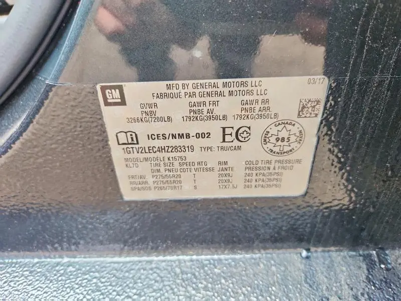 2017 GMC SIERRA K1500  