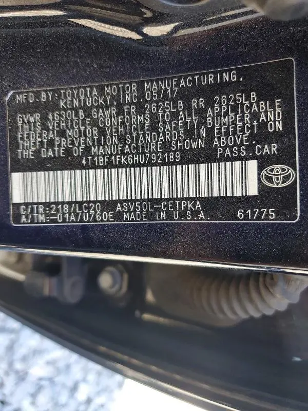 2017 TOYOTA CAMRY XSE  