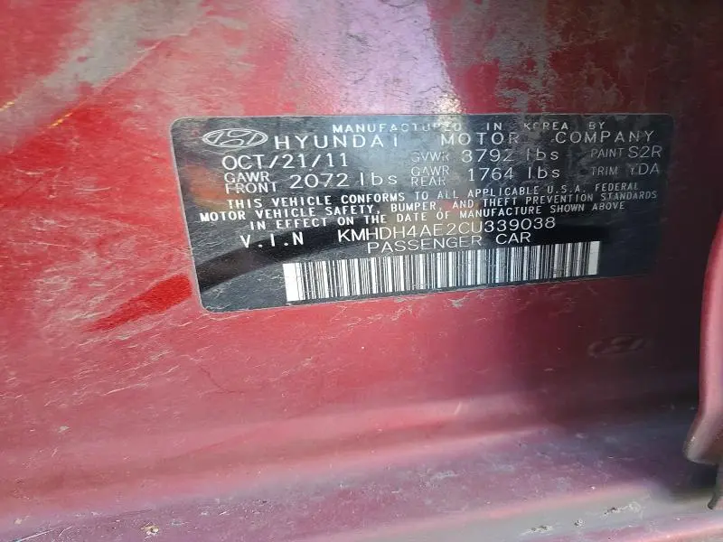 2012 HYUNDAI ELANTRA GLS  