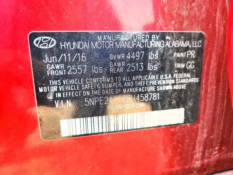 2017 HYUNDAI SONATA SE  