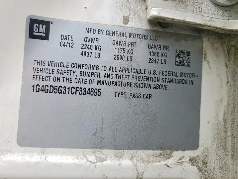 2012 BUICK LACROSSE PREMIUM  