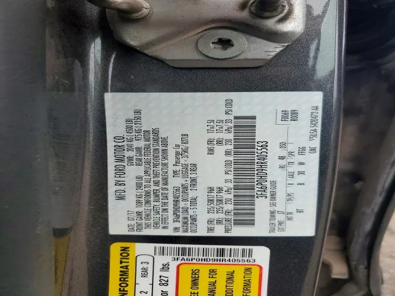 2017 FORD FUSION SE  