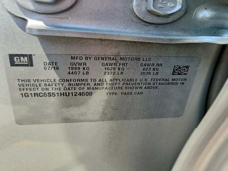 2017 CHEVROLET VOLT LT  