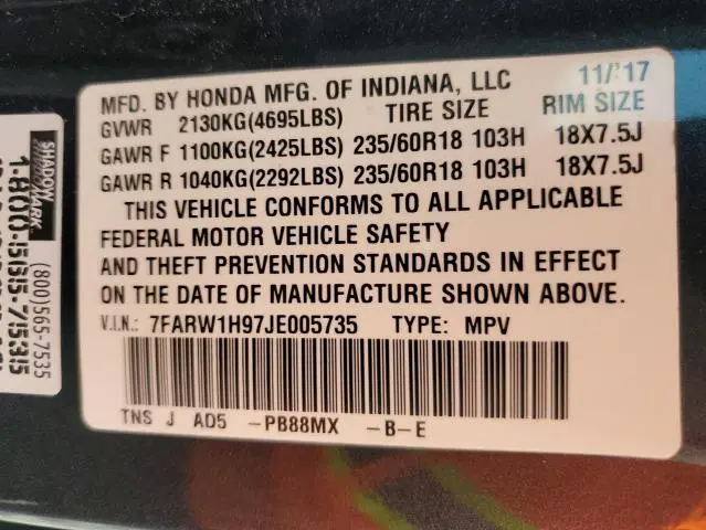 2018 HONDA CR-V TOURING  