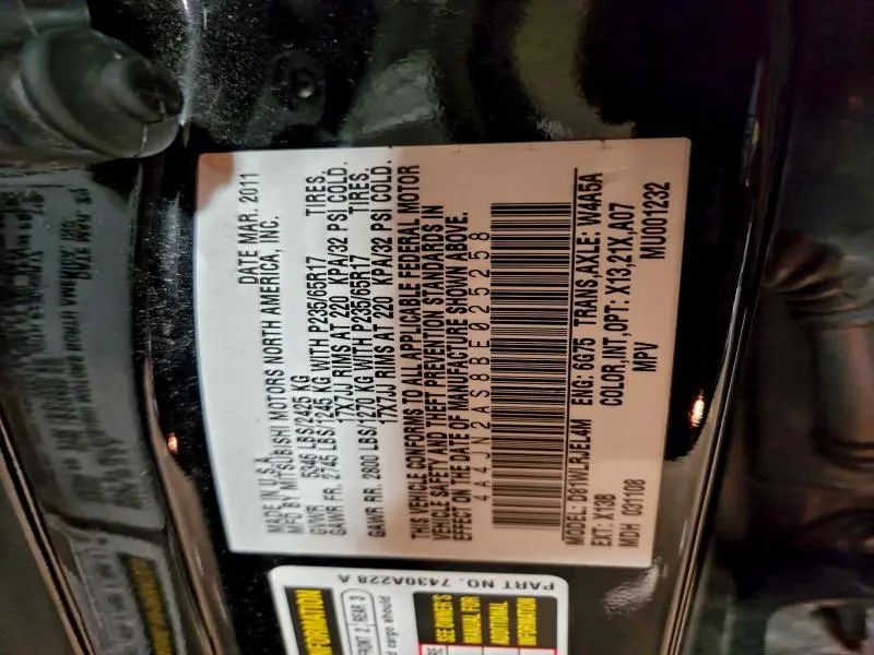 2011 MITSUBISHI ENDEAVOR LS  