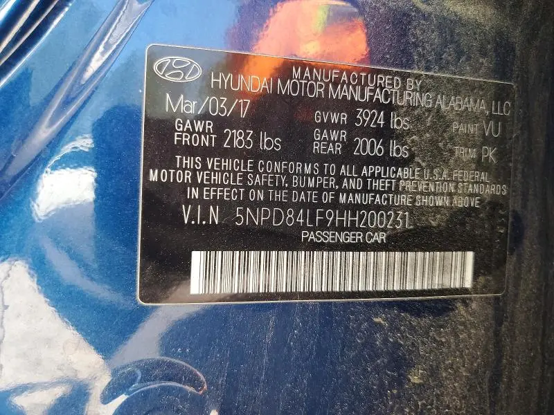 2017 HYUNDAI ELANTRA SE  