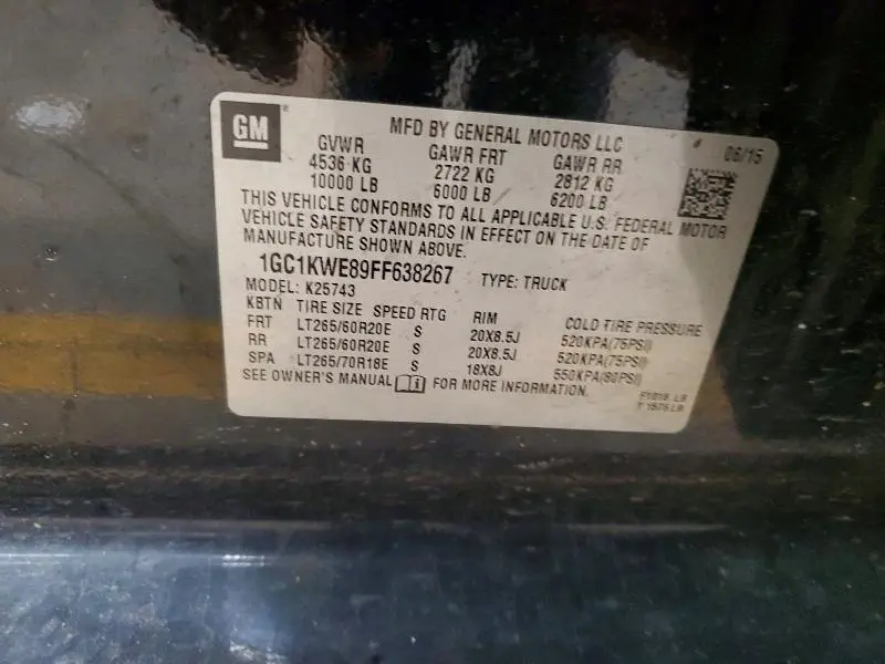 2015 CHEVROLET SILVERADO K2500 HEAVY DUTY LTZ  