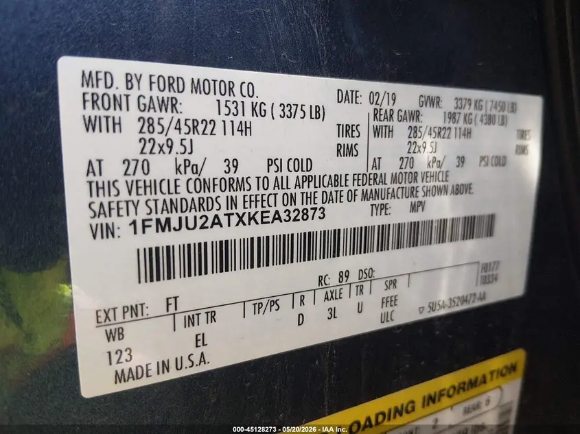 2019 FORD EXPEDITION LIMITED