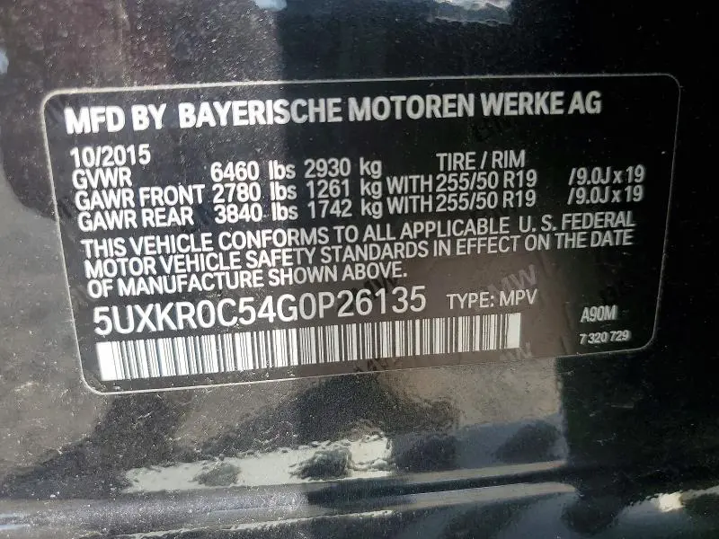2016 BMW X5 XDRIVE35I  