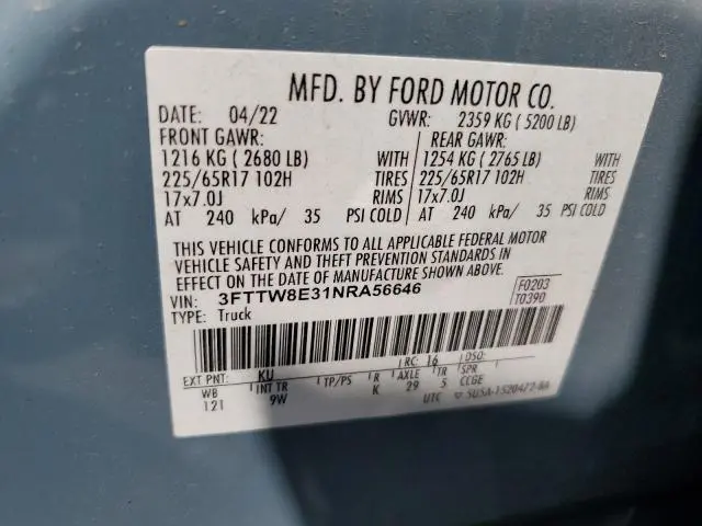 2022 FORD MAVERICK XL  