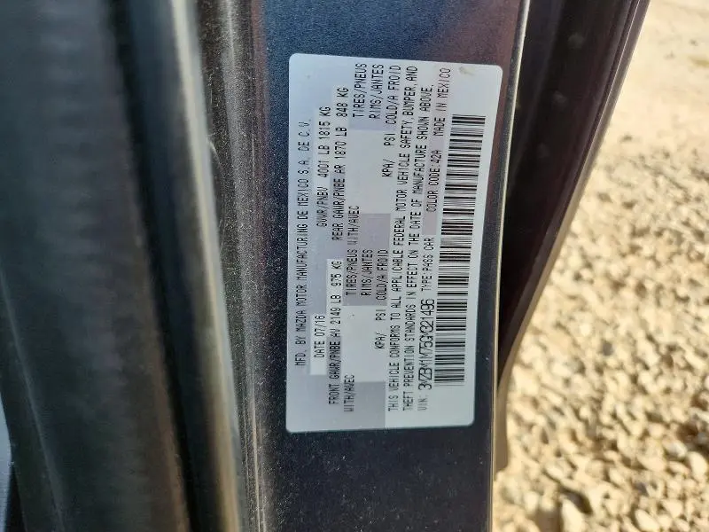2016 MAZDA 3 TOURING  