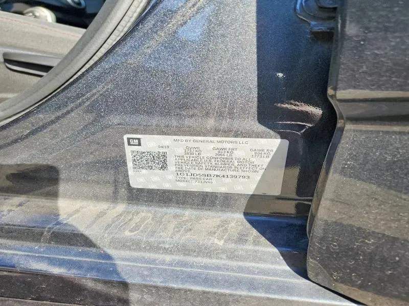 2019 CHEVROLET SONIC   