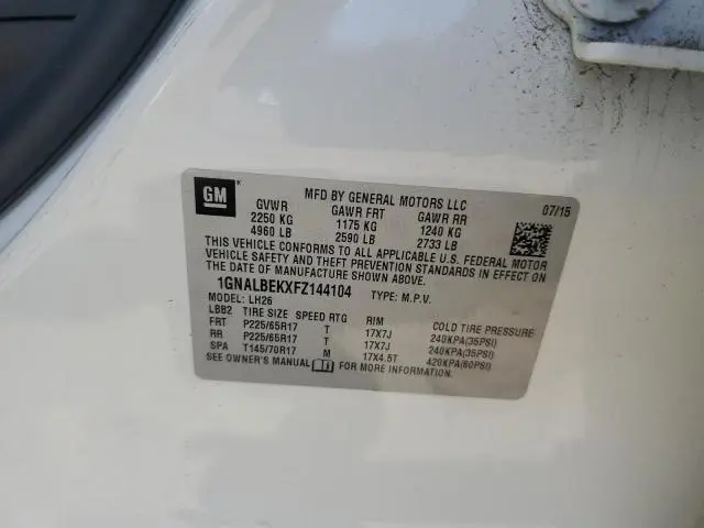 2015 CHEVROLET EQUINOX LT