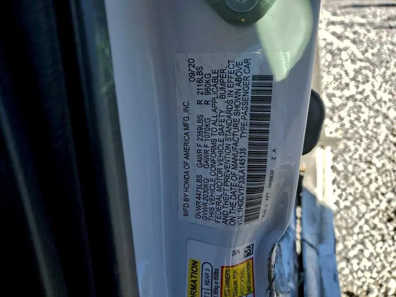 2020 HONDA ACCORD SPORT  