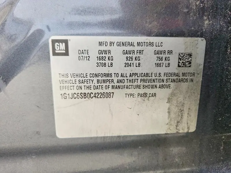 2012 CHEVROLET SONIC LT  