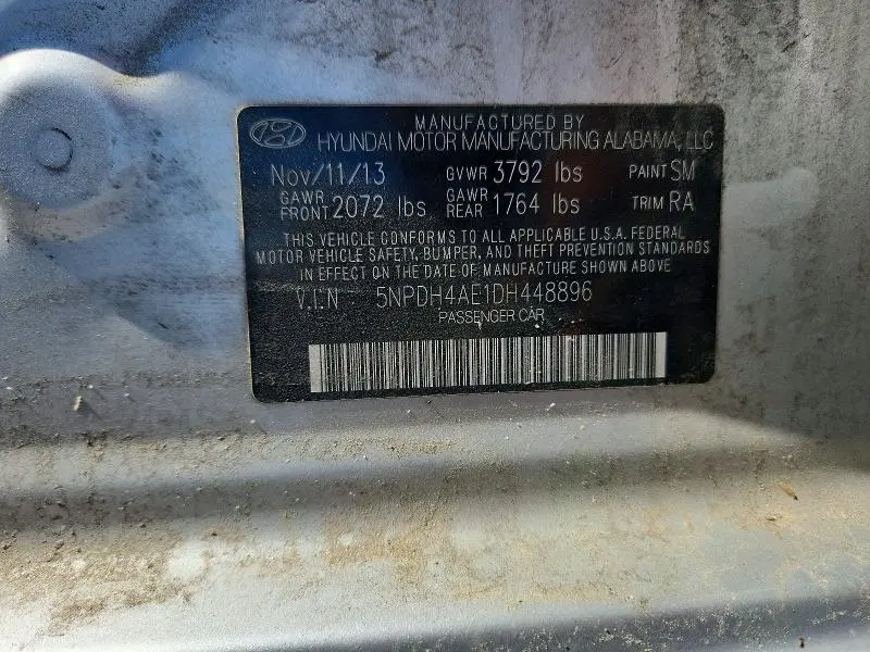 2013 HYUNDAI ELANTRA GLS  